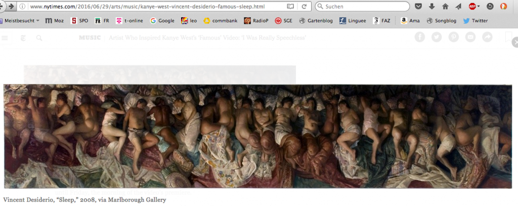 Bildschirmfoto Vincent Desidorios "Sleep" auf www.nytimes.com