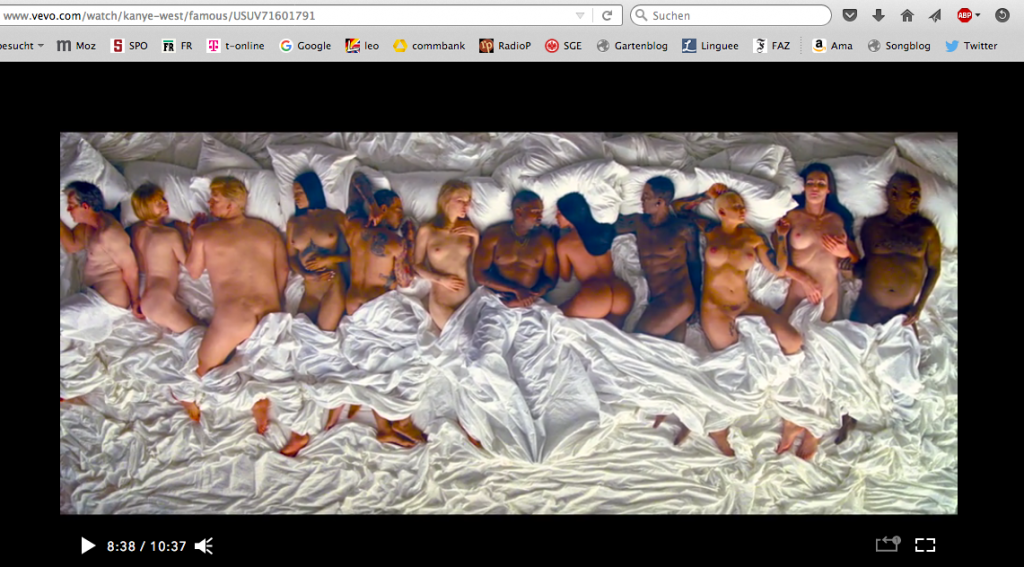 Bildschirmfoto Kanye West, "Famous", vom Videoportal vevo